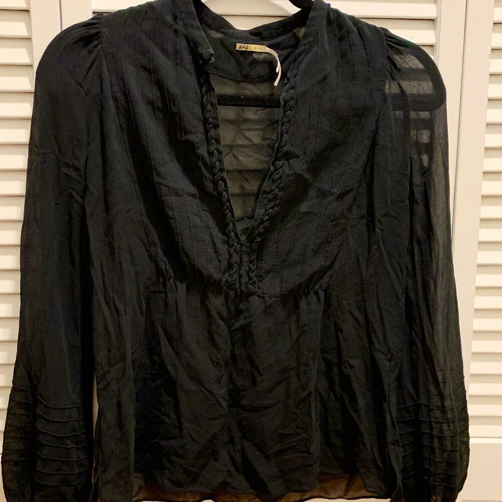 Max Studio Sheer‎ Black Blouse